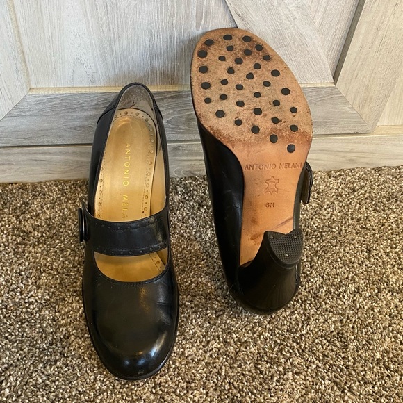Antonio Melani Black Block Heel Mary Jane’s 6 - Picture 8 of 11